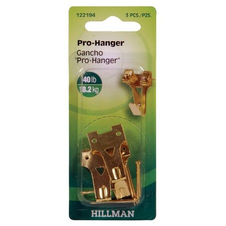HILLMAN AnchorWire Brass-Plated Gold Professional Picture Hanger 40 lb 3 pk, 10PK 122194